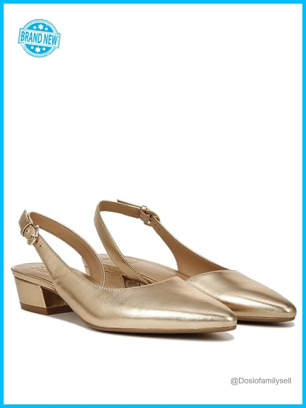 Naturalizer Banks Slingback Pump Leather Block Heel Comfort Shoe
